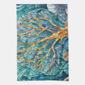 コーラルリーフモザイクアート キッチンタオル (縦)