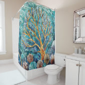 コーラルリーフモザイクアート シャワーカーテン (インサイチュ)