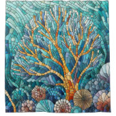 コーラルリーフモザイクアート シャワーカーテン (正面)