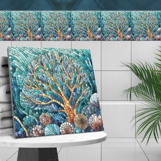 コーラルリーフモザイクアート タイル