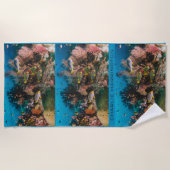 コーラルリーフ名前をカスタムするビーチタオル ビーチタオル (正面)