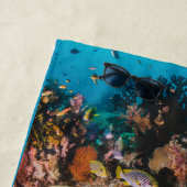 コーラルリーフ名前をカスタムするビーチタオル ビーチタオル (インサイチュ)