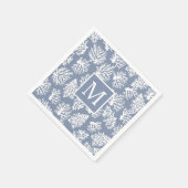 コーラルリーフ夏の沿岸ビーチモノグラム屋外 スタンダードカクテルナプキン (角)