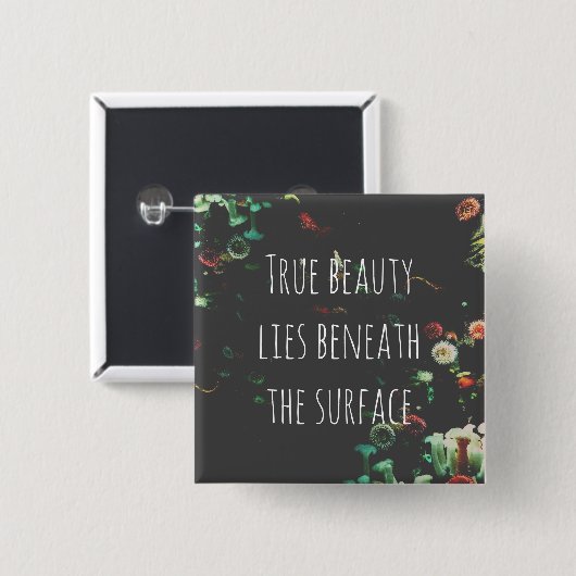 コーラルリーフ感動的アンダーサーフェス引用文 缶バッジ (正面&裏面)