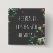 コーラルリーフ感動的アンダーサーフェス引用文 缶バッジ (正面)