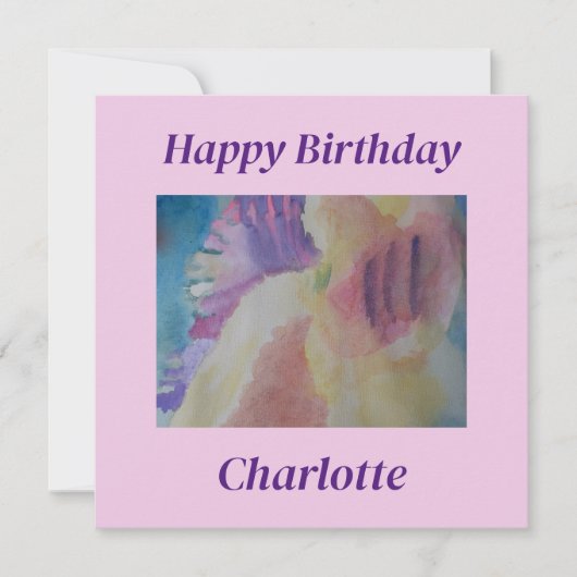 コーラルリーフ抽象芸術アートフラット誕生日カード サンキューカード (正面)