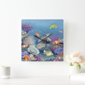 コーラルリーフ時計 スクエア壁時計 (ホーム)