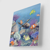 コーラルリーフ時計 スクエア壁時計 (傾斜)