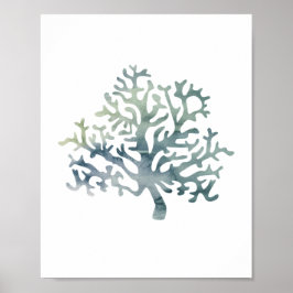 コーラルリーフ水中の水の色絵画の ポスター