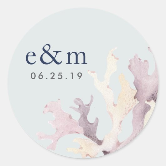 コーラルリーフ結婚モノグラム ラウンドシール (正面)