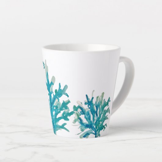 コーラルリーフ絵を描ズシーカメビーチ海マグ カフェラテマグ (右アングル)