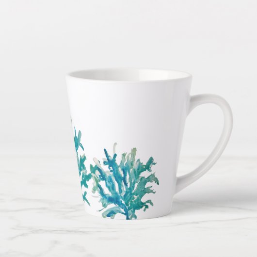コーラルリーフ絵を描ズシーカメビーチ海マグ カフェラテマグ (右)