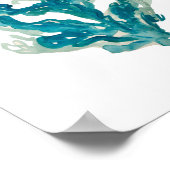 コーラルリーフ絵画ズターコイズビーチデコールウォールアート ポスター (角)