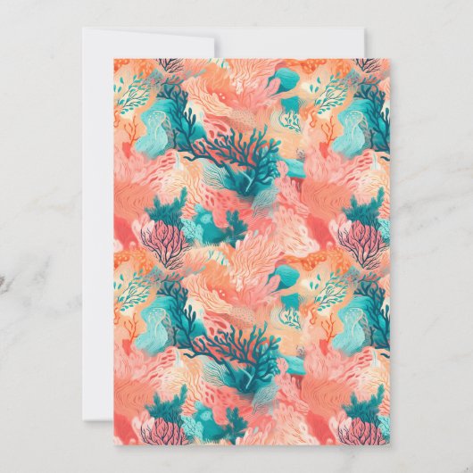 コーラルリーフ鮮やかブライダルシャワー 招待状 (裏面)