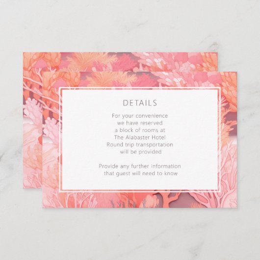 コーラルリーフ鮮やか赤面ピンク詳細 エンクロージャーカード (正面/裏面)