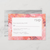 コーラルリーフ鮮やか赤面ピンクRSVP 出欠カード (正面/裏面)