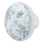 コーラルリーフ&シーシェルビーチブルーグレー セラミックノブ (右)