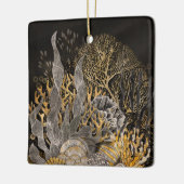 コーラルリーフ – 金ゴールド&パール交響曲 セラミックオーナメント (左)