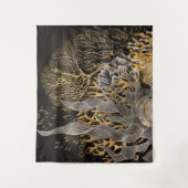 コーラルリーフ – 金ゴールド&パール交響曲 タペストリー (正面)