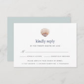 コーラルリーフRSVPカードと食事の選択 出欠カード (正面/裏面)