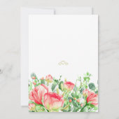 コーラルレッドのガーデンローズのリースがおしゃれなベビーシャワー 招待状 (裏面)