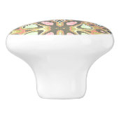 コーラルレッドイエローブルーお尻ア華美ートモチーフ セラミックノブ (側面)