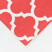 コーラルレッドウィットモロッコ#5ティール(緑がかった色)3イニシャルモノグラム フリースブランケット (角)