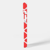 コーラルレッドウィットモロッコ#5ネイビー3イニシャルモノグラム Case-Mate iPhoneケース (裏面 / 左)