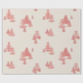 コーラルレッドエバーグリーンスタンドラッピング紙 ラッピングペーパー (フラット)