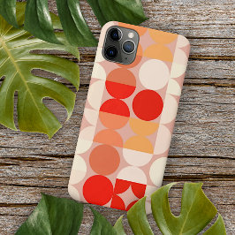 コーラルレッドオレンジブラッシュピンクモザイクアートパターン iPhone 11 PRO MAXケース