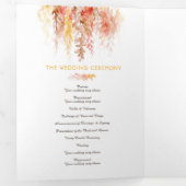 コーラルレッドオレンジ色の秋の秋の結婚式 三つ折りプログラム (内部最初)