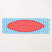 コーラルレッドカッコいいブルー波サーフィンヨガマット ヨガマット (正面(横))