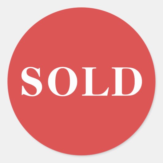 コーラルレッドクラシックタイポグラフィカスタム販売 ラウンドシール (正面)