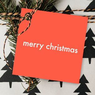 コーラルレッドクリスマス プレインシンプルミニマリスト フェイバータグ