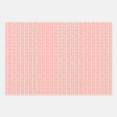 コーラルレッドサニーイエローグリーンハートアンドジグザグアート ラッピングペーパーシート (正面3)