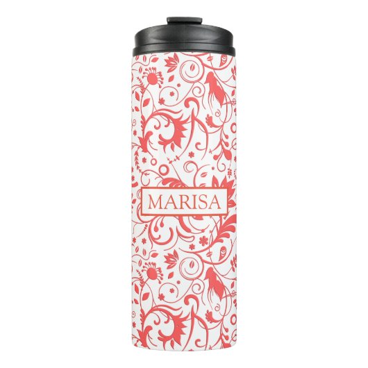 コーラルレッドダマスク タンブラー (正面)