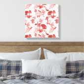 コーラルレッドトイレスタグディアーキツネフォレストパターン キャンバスプリント (インサイチュ (寝室))