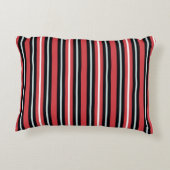 コーラルレッドネイビーブルーホワイトストライプズ アクセントクッション (裏面)