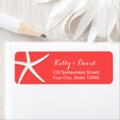 コーラルレッドヒトデビーチ結婚式差出人住所 ラベル (インサイチュ)