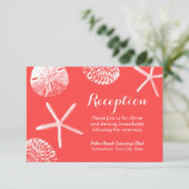 コーラルレッドビーチテーマシーシェルズウェディングレセプション 招待状 (スタンド正面)