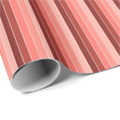 コーラルレッドピンクストライプ色 ラッピングペーパー (ロールコーナー)