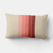 コーラルレッドピンクベージュストライプズ ランバークッション (裏面)