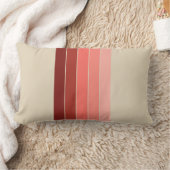 コーラルレッドピンクベージュストライプズ ランバークッション (ブランケット)