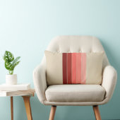 コーラルレッドピンクベージュストライプズ ランバークッション (椅子)