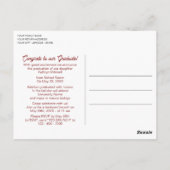 コーラルレッドピンクボタニカルボホフローラ卒業 ポストカード (裏面)