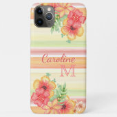 コーラルレッドピーチオレンジライムグリーンストライプパタン Case-Mate iPhoneケース (裏面)