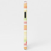 コーラルレッドピーチオレンジライムグリーンストライプパタン iPhoneケース (右側)