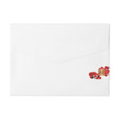 コーラルレッドフローラ金属銅モノグラムの ラップアラウンド宛名ラベル (裏面)