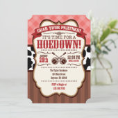 コーラルレッドブラウンホームダウンパーティの招待状 招待状 (スタンド正面)