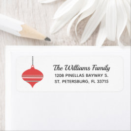 コーラルレッドホリデイオーナメントレトロ ラベル